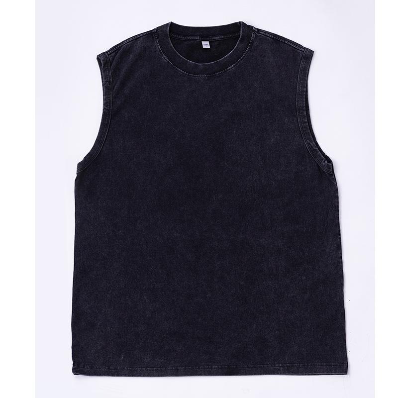 A05 Pure cotton washed distressed sleeveless t-shirt for men and women