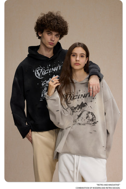 A09 printed hooded sweatshirt