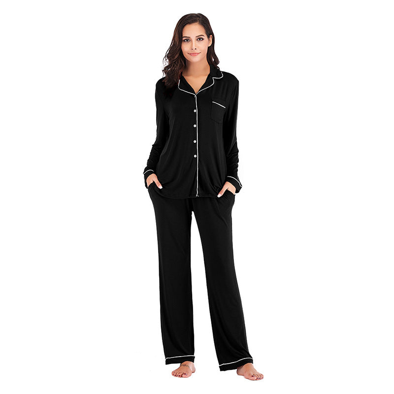 2025 Fall Winter Women’s Loungewear Set | Comfortable Modal Long Sleeve Top & Pants Pajamas