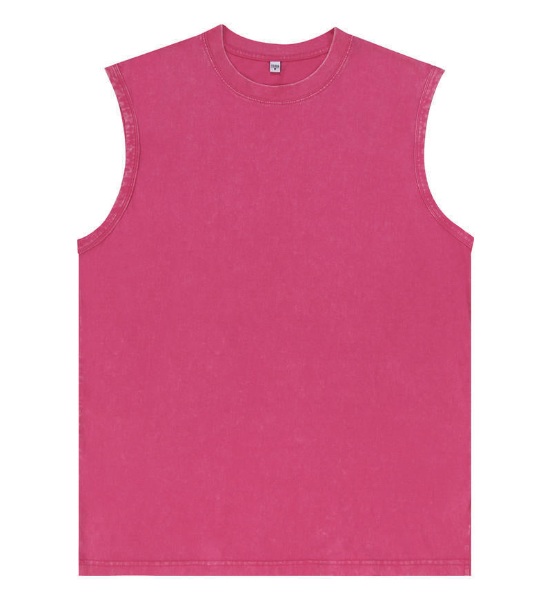 A05 Pure cotton washed distressed sleeveless t-shirt for men and women