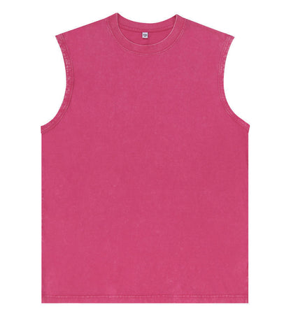 A05 Pure cotton washed distressed sleeveless t-shirt for men and women
