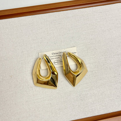 Irregular Geometric Metal Earrings | Women’s Minimalist Luxury Cold Style Jewelry
