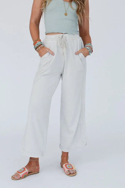 2025 Vintage Washed Casual Drawstring Pants | Women’s Retro Relaxed Fit Trousers