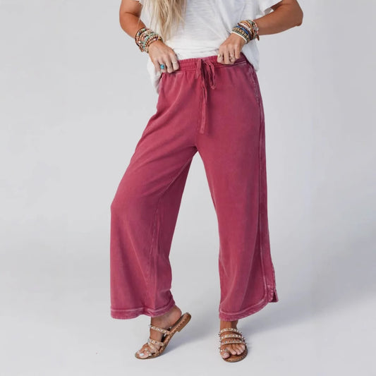 2025 Vintage Washed Casual Drawstring Pants | Women’s Retro Relaxed Fit Trousers