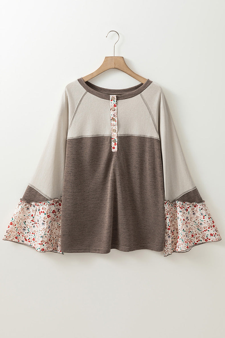Fall New Women’s Sweatshirt – Casual Loose Pullover Long Sleeve Top with Multi-Color Print