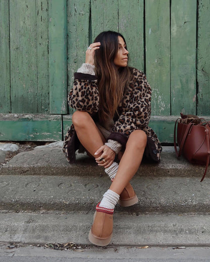 Women’s Autumn Winter Leopard Print Jacket | Casual Loose Fit Long Sleeve Outerwear