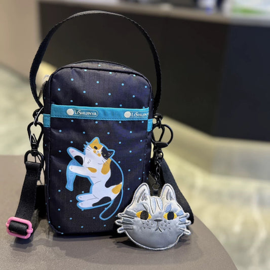 Three-flower cat messenger bag, women's mobile phone bag, portable small bag, mobile phone bag, change bag, casual 3505.