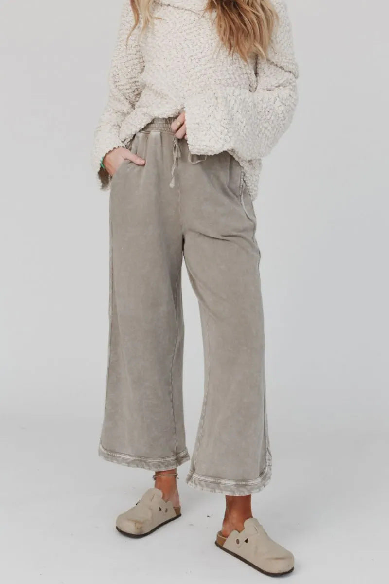 2025 Vintage Washed Casual Drawstring Pants | Women’s Retro Relaxed Fit Trousers