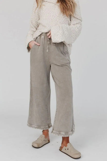 2025 Vintage Washed Casual Drawstring Pants | Women’s Retro Relaxed Fit Trousers
