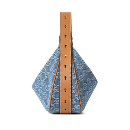 New Denim Washed Canvas Shoulder Bag – Casual Half Moon Crossbody Underarm Bag