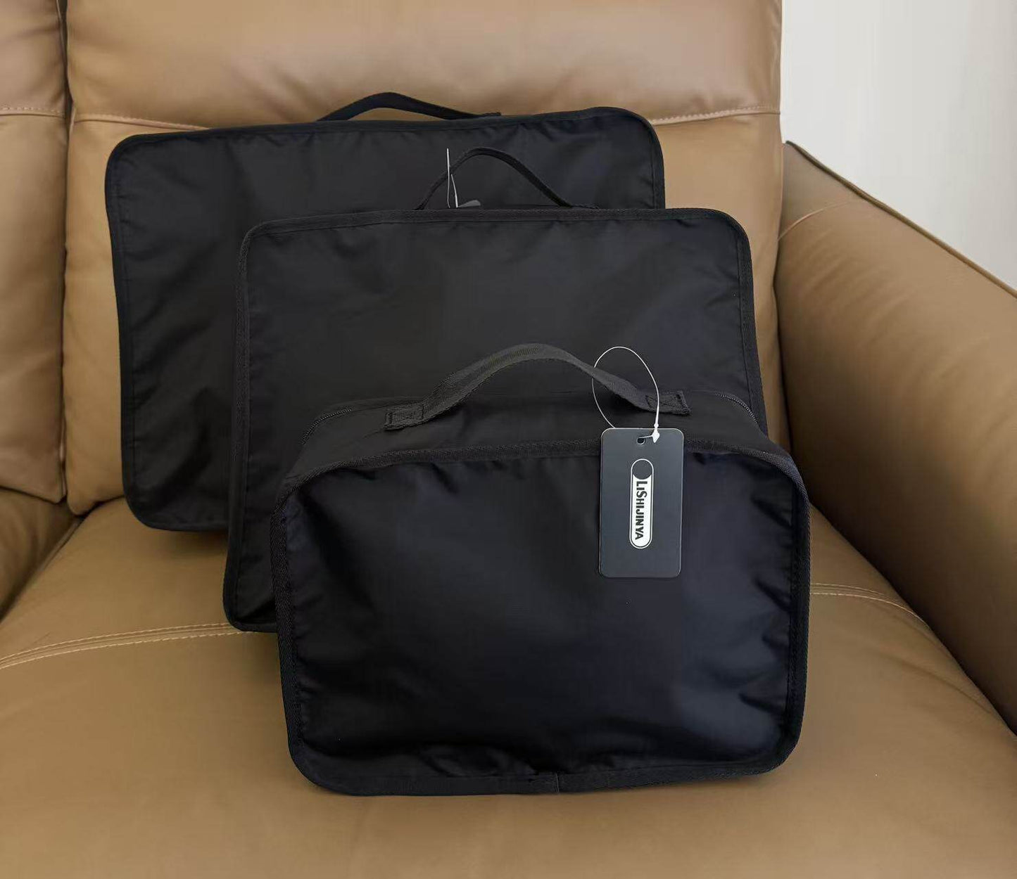 Cartoon unmarked new black Kt cat portable storage bag three-piece clothing bag finishing bag clothing storage bag