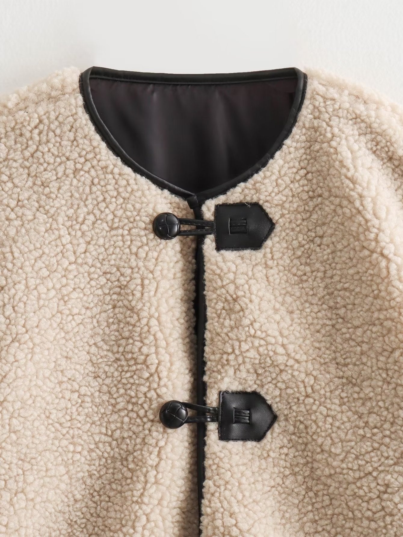 Women’s Fleece Cardigan Jacket – Autumn Winter Loose Fit Sherpa Open Front Coat
