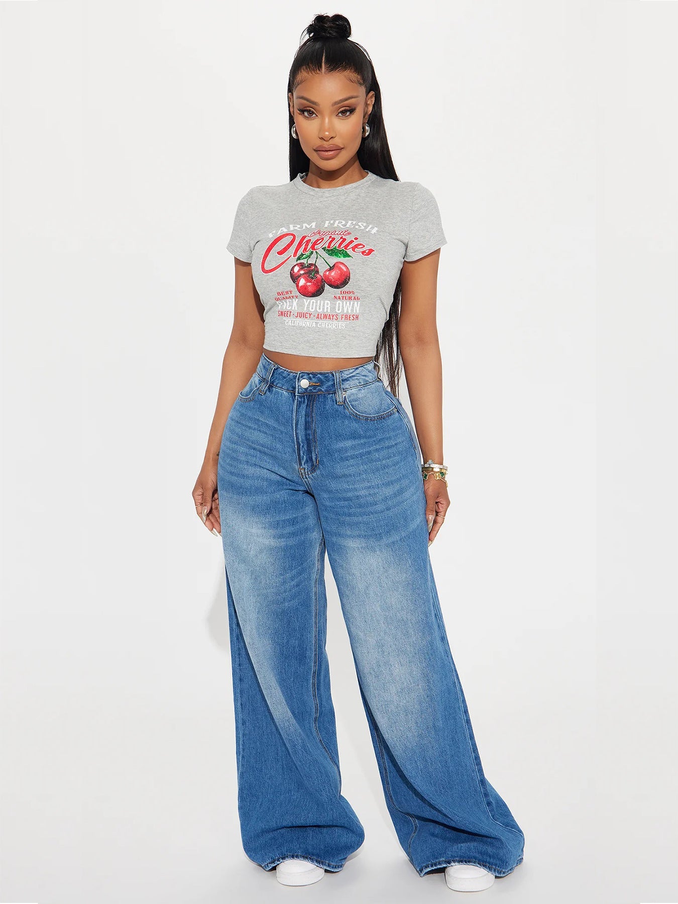 Women’s Y2K Vintage Washed Baggy Jeans | Wide-Leg Multi-Process Denim Pants