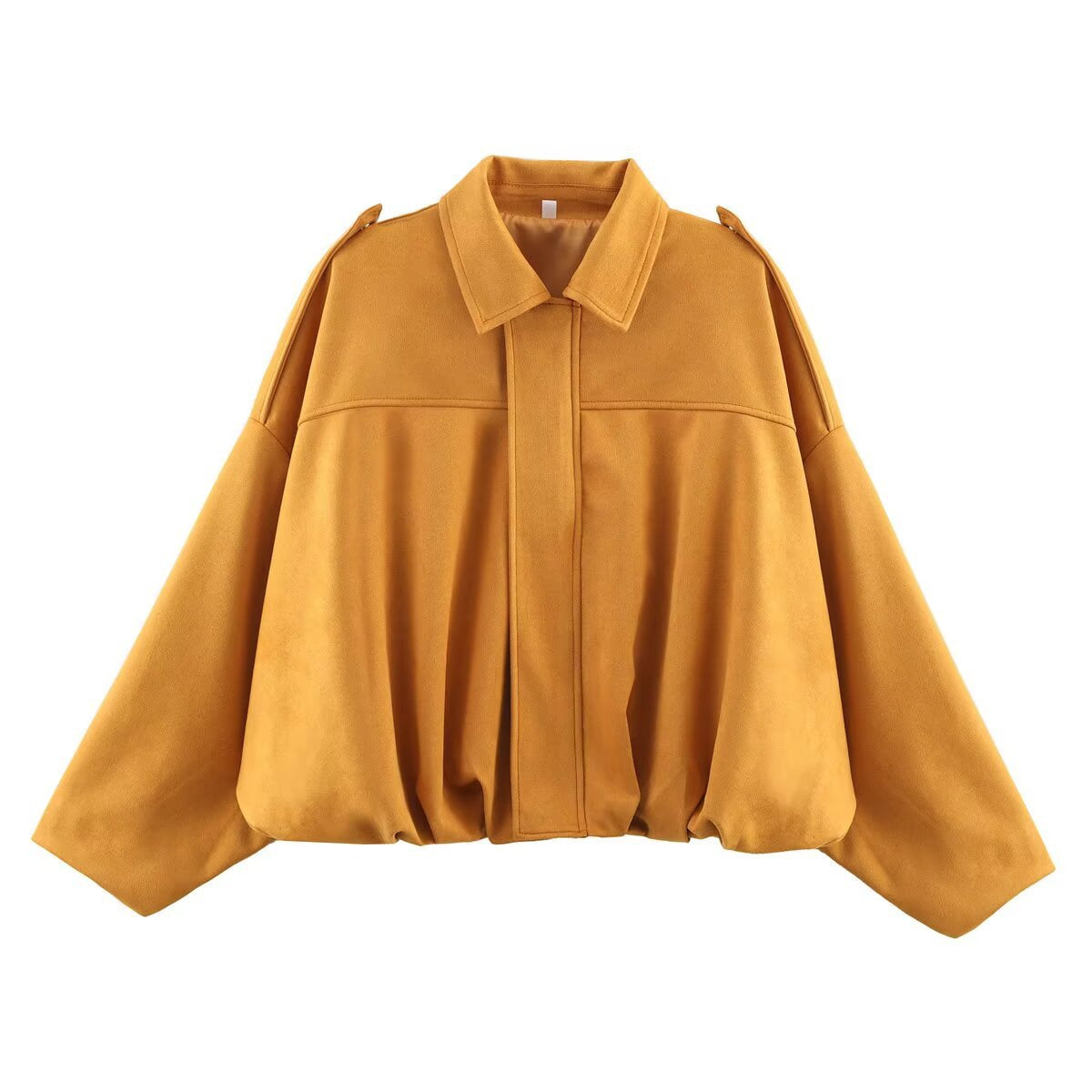 Women’s Suede-Look Bomber Jacket | Casual Turn-Down Collar Flight Jacket · Spring & Autumn