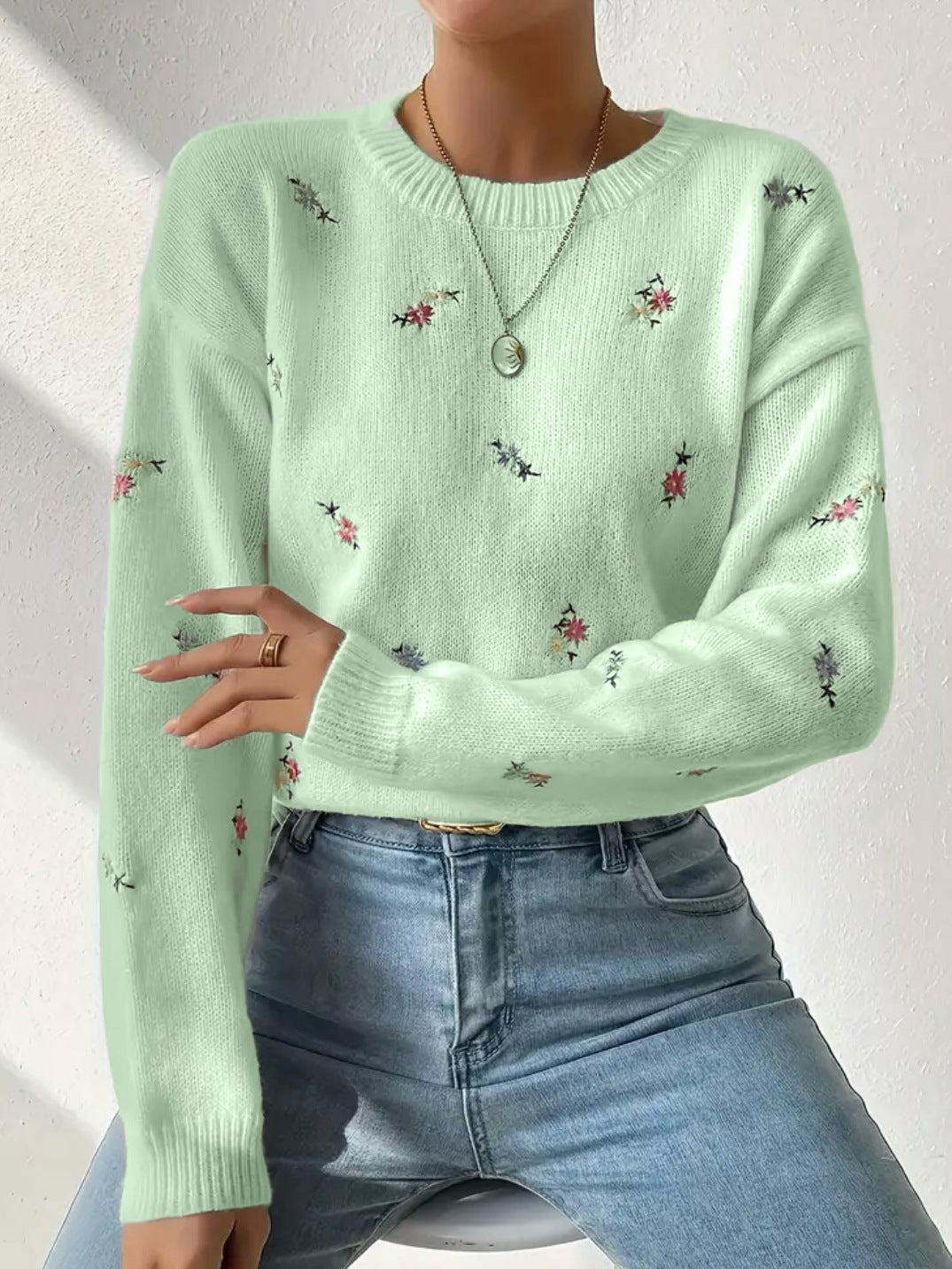 Gentle Chic Knit Sweater | 2025 Early Fall Slimming Loose Crew Neck Pullover