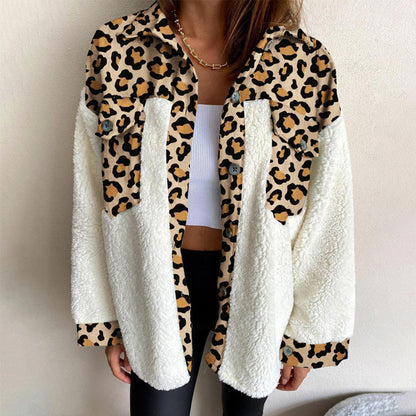 Women’s Fluffy Plaid Shirt Jacket | Single-Breasted Sweatshirt Cardigan SF
