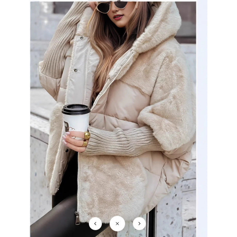 Women’s Autumn Winter Patchwork Cotton Jacket – Loose Fit New Season Outerwear
