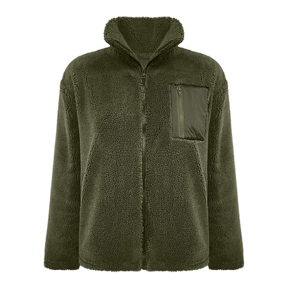 2025 New Faux Shearling Zipper Jacket | Warm & Stylish Solid Color Fleece Coat for Winter