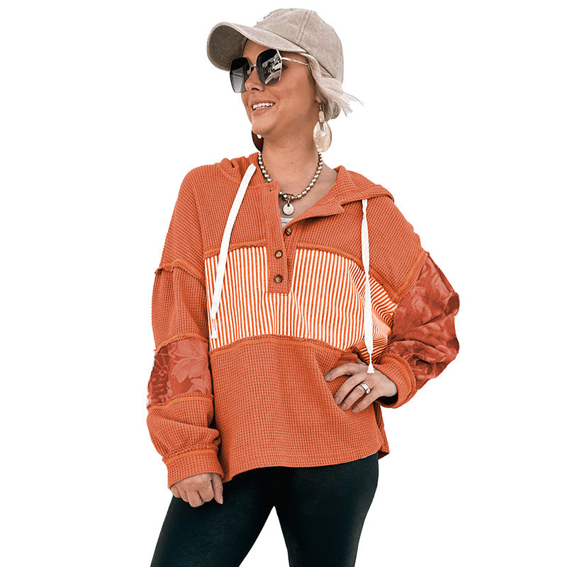 2025 Autumn New Arrival | Women’s Drawstring Hooded Sweatshirt – Trendy Graphic Print, Loose Fit, Long-Sleeve Pullover