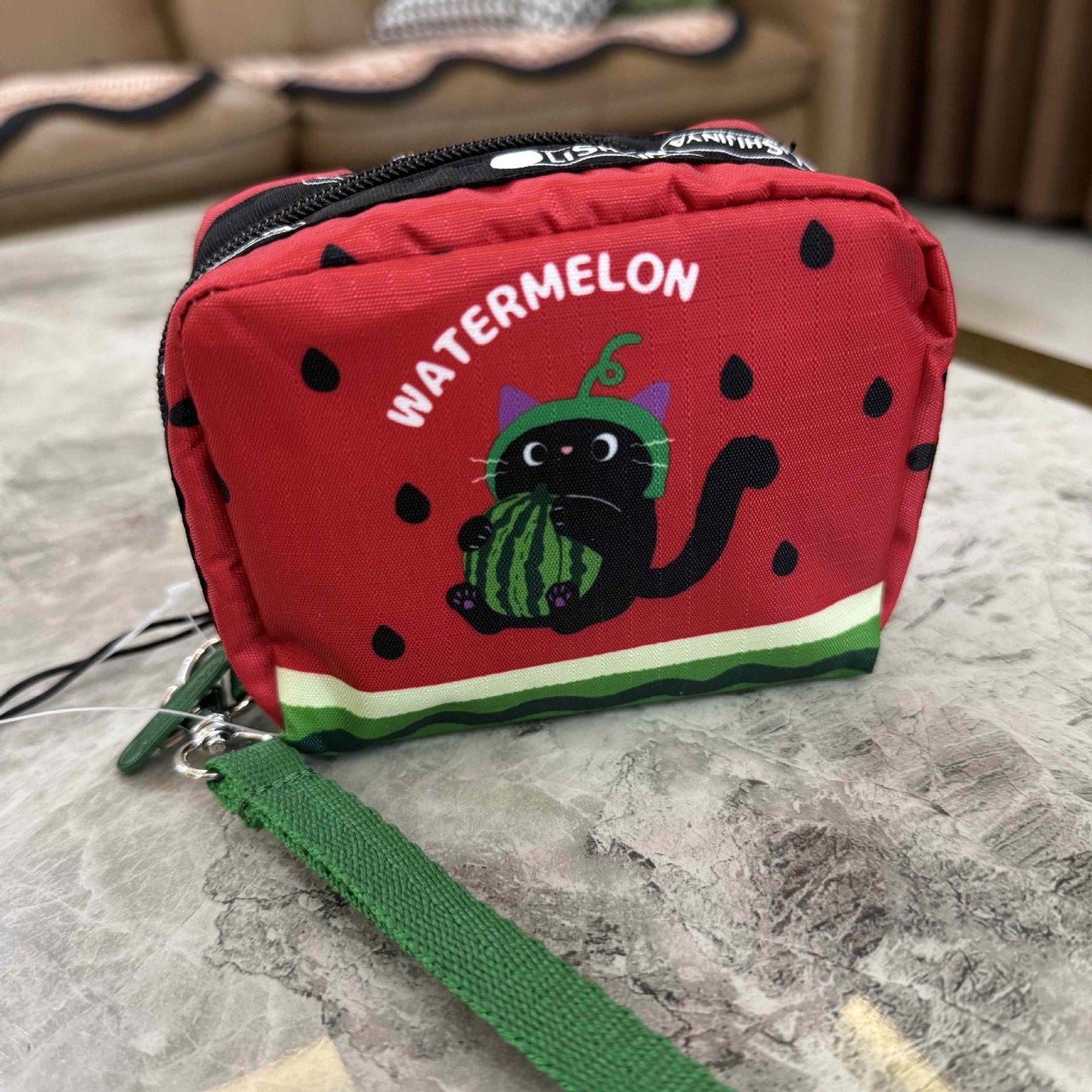 There are cute pet series cartoon change earphones makeup storage clutch bag 6701 with hand strap