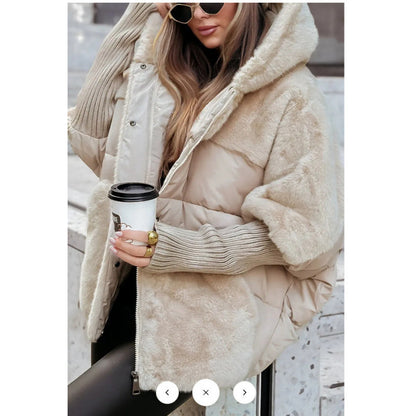 Women’s Autumn Winter Patchwork Cotton Jacket – Loose Fit New Season Outerwear