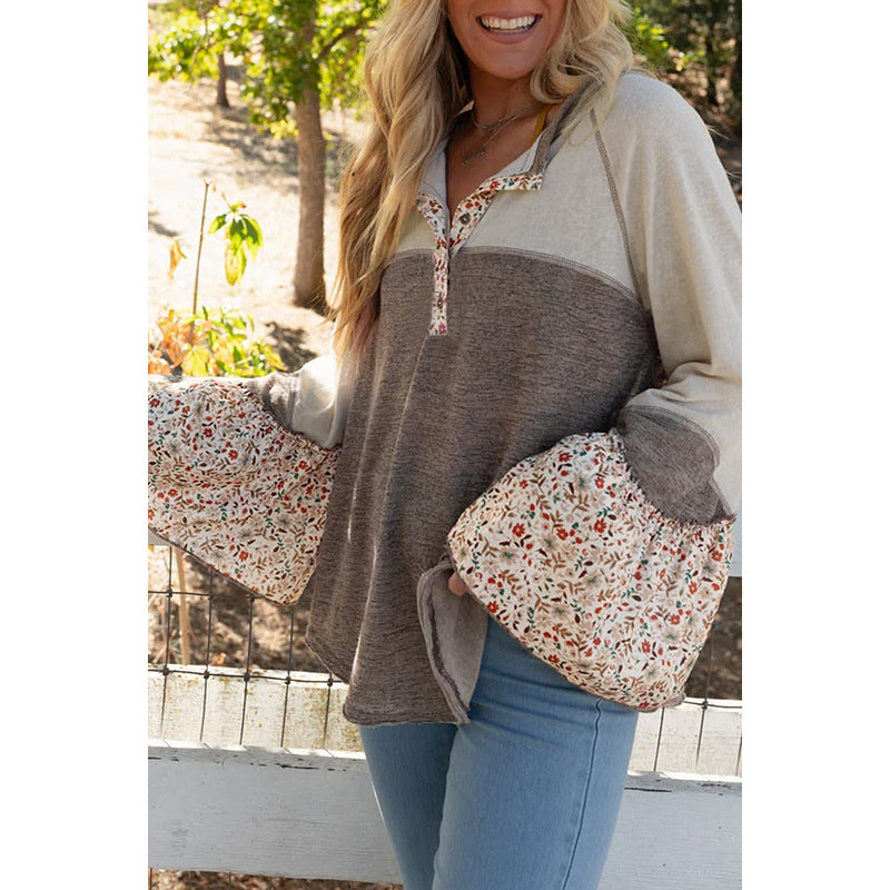 Fall New Women’s Sweatshirt – Casual Loose Pullover Long Sleeve Top with Multi-Color Print