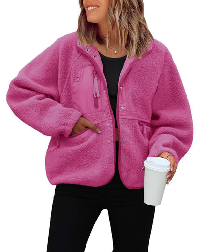 Women’s Fleece Jacket | Fall Winter Pullover Sweatshirt Coat for Casual & Sporty Wear