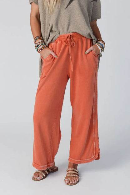 2025 Vintage Washed Casual Drawstring Pants | Women’s Retro Relaxed Fit Trousers