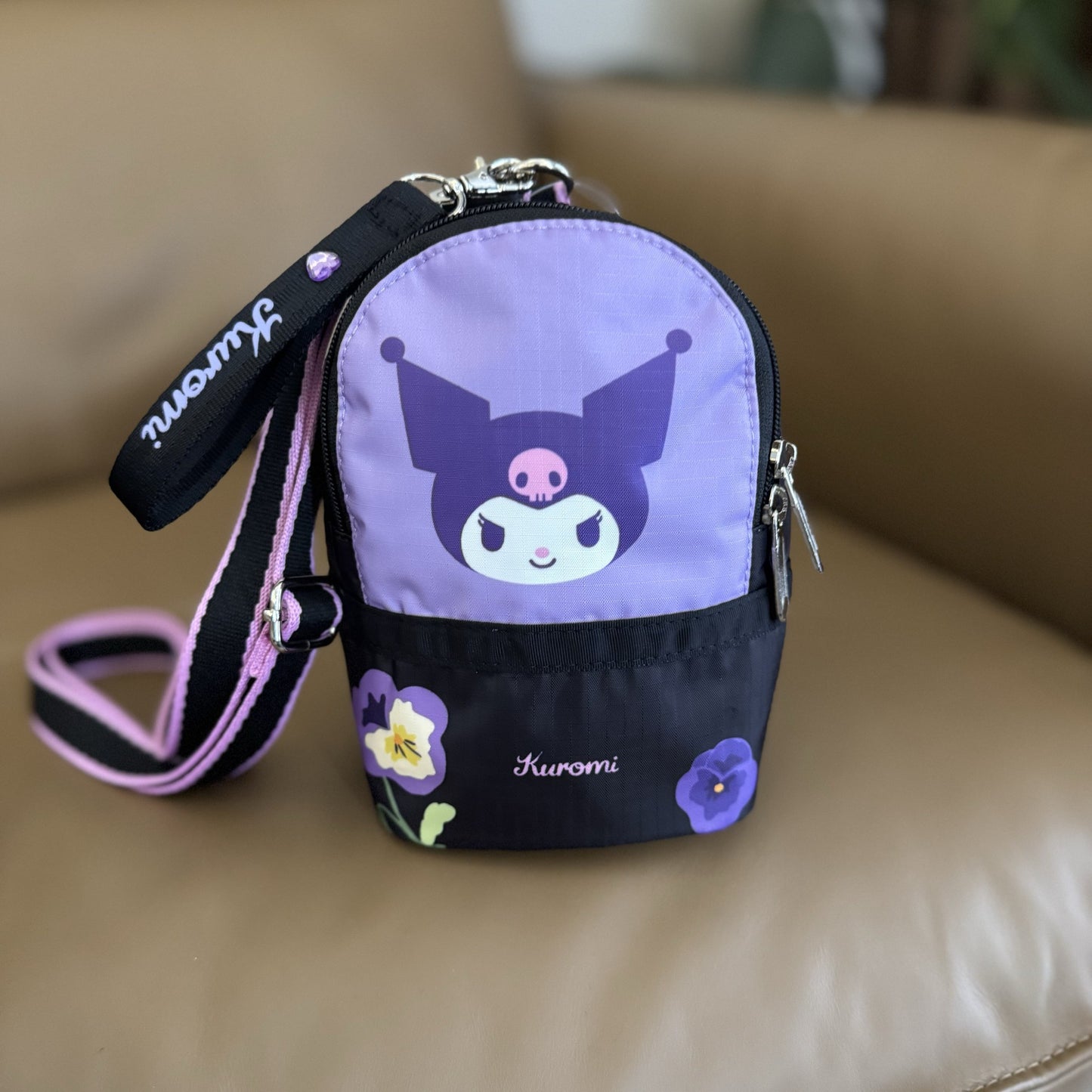 New bag cartoon coin bus card bag multi-layer key bag mini messenger bag 266