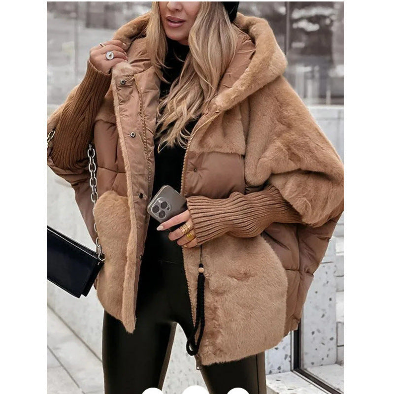 Women’s Autumn Winter Patchwork Cotton Jacket – Loose Fit New Season Outerwear