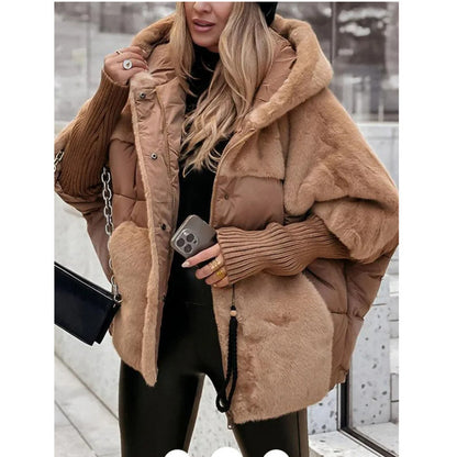 Women’s Autumn Winter Patchwork Cotton Jacket – Loose Fit New Season Outerwear