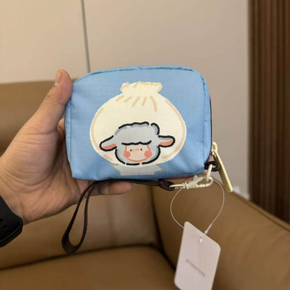 Home has cute pet series cartoon change earphones makeup storage clutch bag 6701 with hand strap