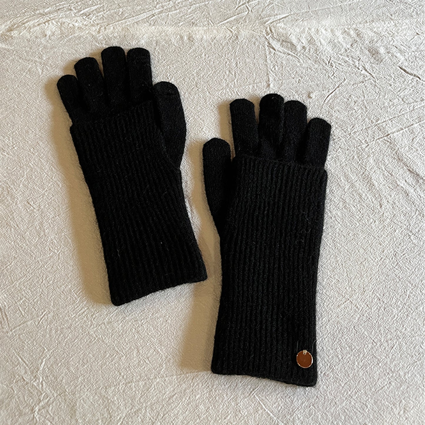 Women’s Wool Blend Detachable Knitted Gloves – Winter Warm Fingerless & Full-Finger Two-Way Touchscreen Gloves
