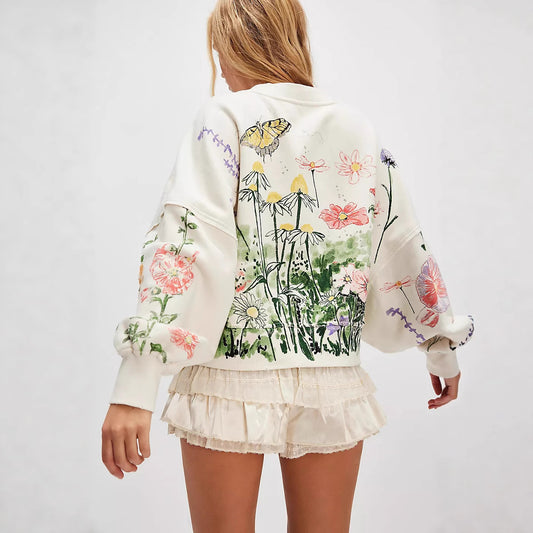 Women’s Printed Sweatshirt | Fashion Loose Casual Pullover Top