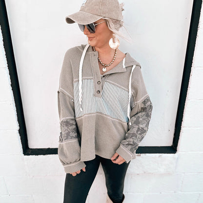 2025 Autumn New Arrival | Women’s Drawstring Hooded Sweatshirt – Trendy Graphic Print, Loose Fit, Long-Sleeve Pullover