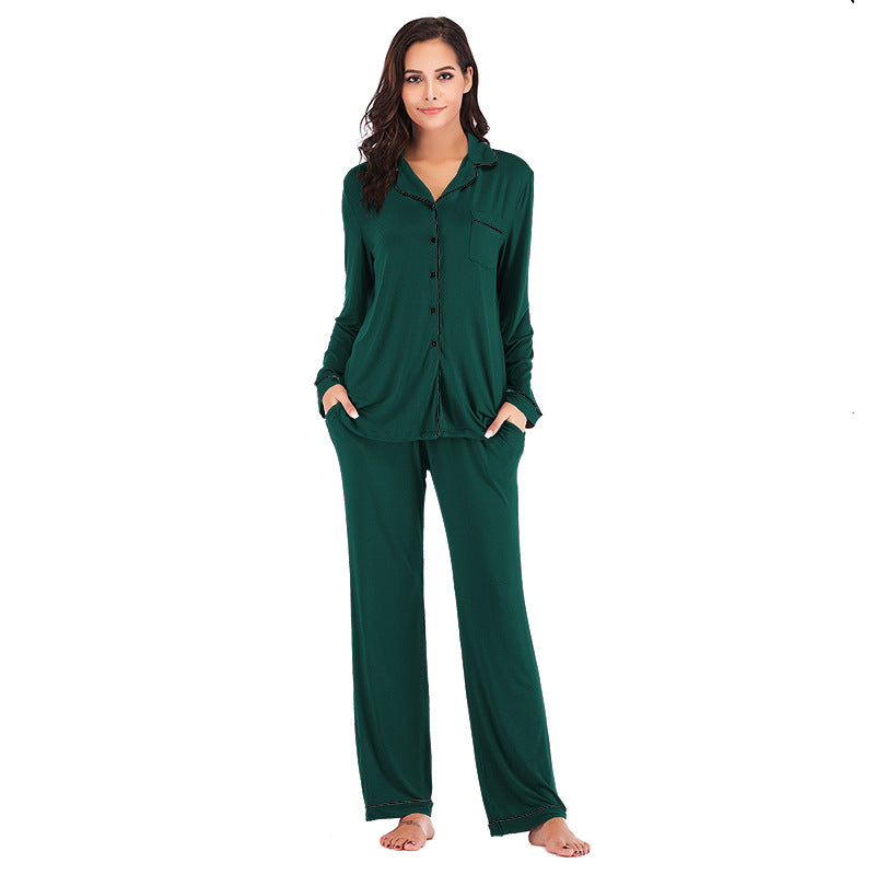 2025 Fall Winter Women’s Loungewear Set | Comfortable Modal Long Sleeve Top & Pants Pajamas