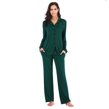 2025 Fall Winter Women’s Loungewear Set | Comfortable Modal Long Sleeve Top & Pants Pajamas