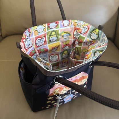 Cartoon handbag female letter printing nylon handbag small tote bag tote bag 1114