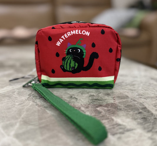 There are cute pet series cartoon change earphones makeup storage clutch bag 6701 with hand strap