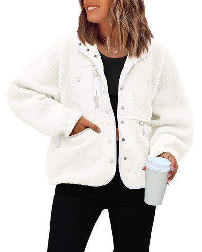 Women’s Fleece Jacket | Fall Winter Pullover Sweatshirt Coat for Casual & Sporty Wear