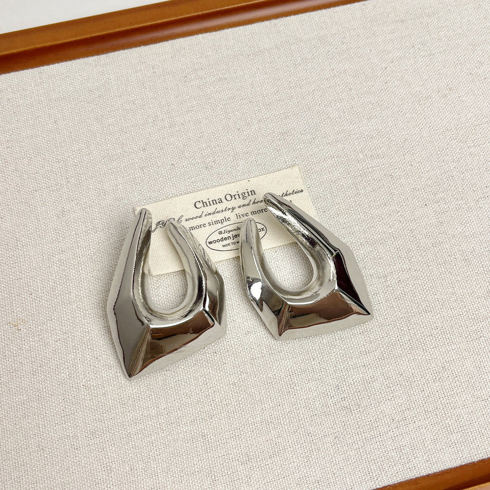 Irregular Geometric Metal Earrings | Women’s Minimalist Luxury Cold Style Jewelry