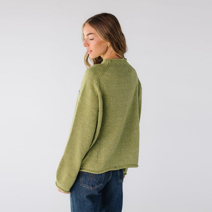 Fish Print Crew Neck Sweater for Women | 2025 Fall & Winter Fashionable Relaxed Knit Pullover