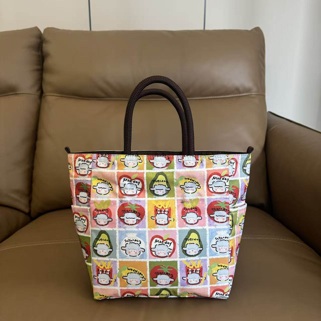 Cartoon handbag female letter printing nylon handbag small tote bag tote bag 1114