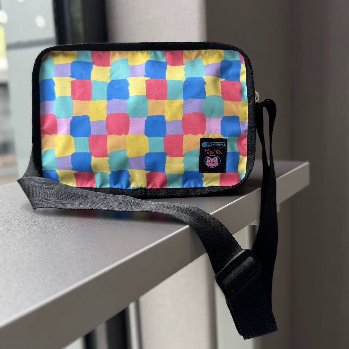 Crossbody bag multi-layer storage large capacity shoulder bag lightweight square bag large compartment L262