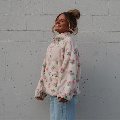 Autumn Winter 2025 Women’s Floral Lambswool Pullover – Loose Cozy Sweatshirt