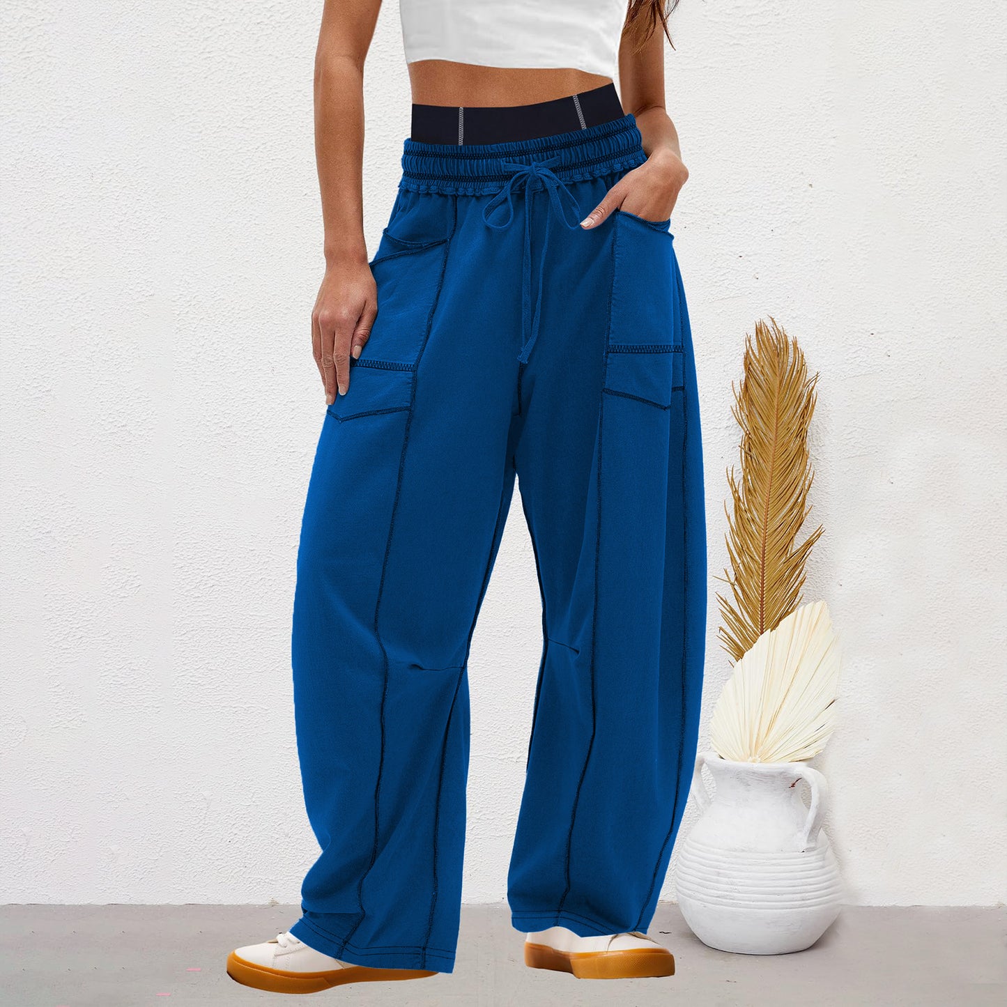 Women’s High-Waist Wide-Leg Sweatpants | Loose Fit Casual Joggers for Fall & Winter