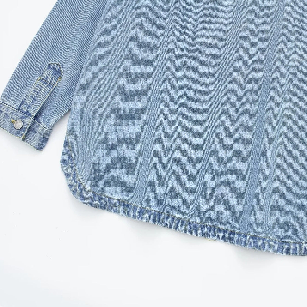 Women’s New Denim Shirt Jacket – Long Sleeve Turn-Down Collar Outerwear, Fashionable