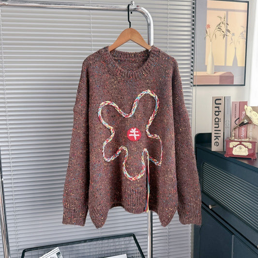 Autumn Winter 2025 Women’s Handmade Crochet Sweater – Loose Lazy Pullover Knit