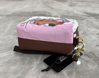 Home has cute pet series cartoon change earphones makeup storage clutch bag 6701 with hand strap