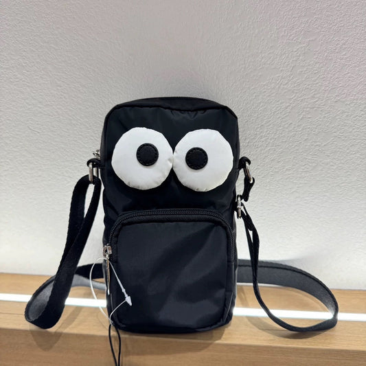 Cartoon NEWNEW series versatile lightweight black eye bag mobile phone bag messenger bag L133